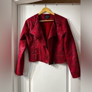 NWOT Red Snakeskin Jacket